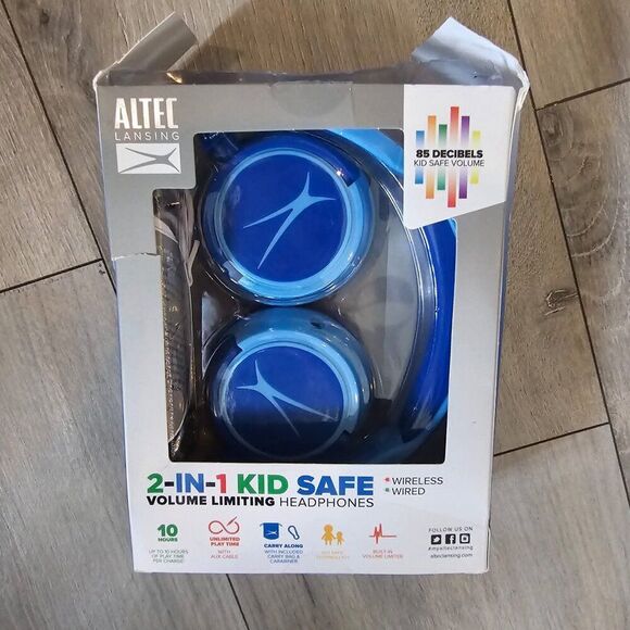Altec Lansing Kid Safe Hero Blue 2-in-1 Wired & Wireless Over The Ear He… - Picture 3 of 11